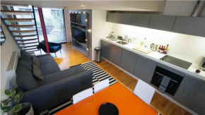 Designer house and garden with parking